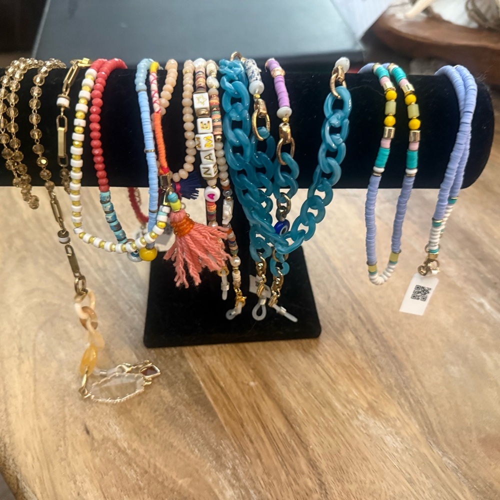 Colorful Beaded and Chain eyeglass holders, nwt